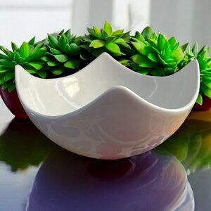 Ceriart Serving Bowl Large Portugal All White Statement Piece 10”